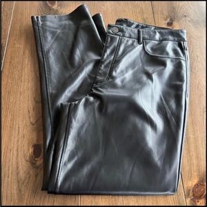 Joie Black Faux Leather Pants-size 12